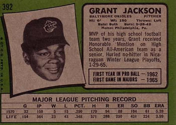 Grant Jackson  baseball card collectible - Main Image 2