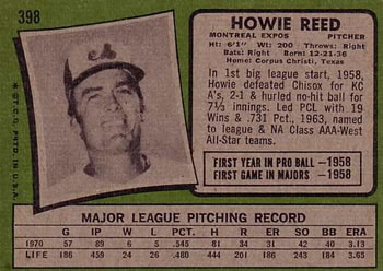 Howie Reed  baseball card collectible - Main Image 2