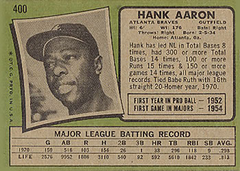 Hank Aaron  baseball card collectible - Main Image 2