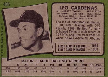 Leo Cardenas  baseball card collectible - Main Image 2