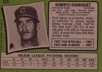 Roberto Rodriguez  baseball card collectible - Main Image 2