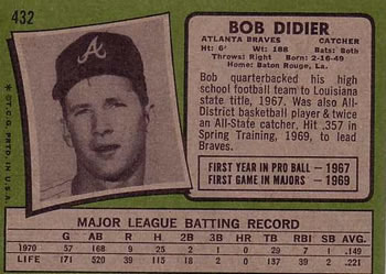 Bob Didier  baseball card collectible - Main Image 2