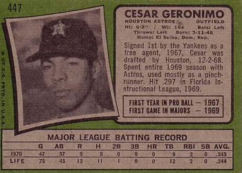 Cesar Geronimo  baseball card collectible - Main Image 2