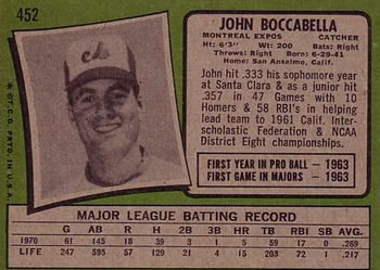 John Boccabella  baseball card collectible - Main Image 2