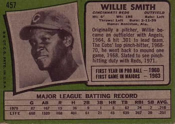 Willie Smith  baseball card collectible - Main Image 2