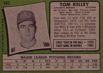 Tom Kelley  baseball card collectible - Main Image 2