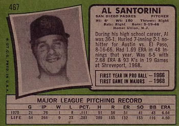 Al Santorini  baseball card collectible - Main Image 2