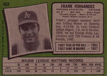 Frank Fernandez  baseball card collectible - Main Image 2
