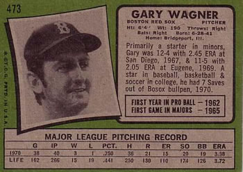Gary Wagner  baseball card collectible - Main Image 2