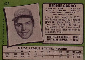 Bernie Carbo  baseball card collectible - Main Image 2