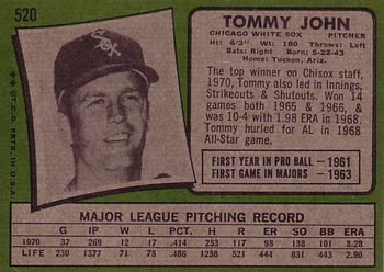 Tommy John  baseball card collectible - Main Image 2