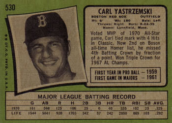 Carl Yastrzemski  baseball card collectible - Main Image 2