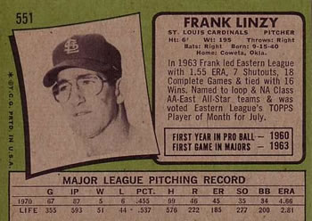 Frank Linzy  baseball card collectible - Main Image 2