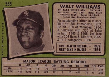 Walt Williams  baseball card collectible - Main Image 2