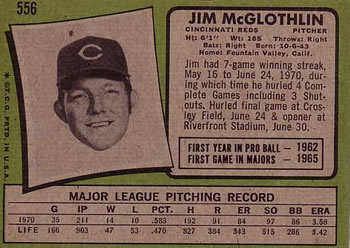 Jim McGlothlin  baseball card collectible - Main Image 2