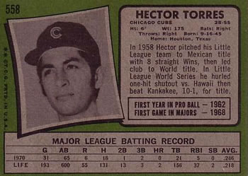 Hector Torres  baseball card collectible - Main Image 2
