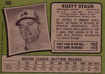 Rusty Staub  baseball card collectible - Main Image 2