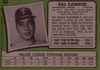 Sal Campisi  baseball card collectible - Main Image 2