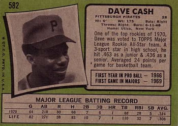 Dave Cash  baseball card collectible - Main Image 2