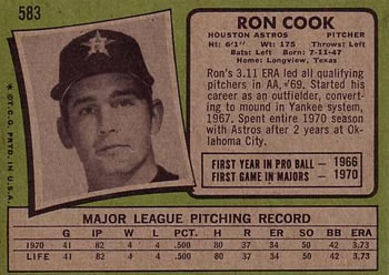 Ron Cook  baseball card collectible - Main Image 2