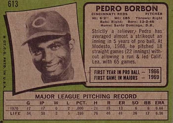 Pedro Borbon  baseball card collectible - Main Image 2