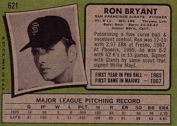 Ron Bryant  baseball card collectible - Main Image 2
