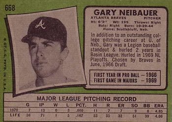 Gary Neibauer  baseball card collectible - Main Image 2