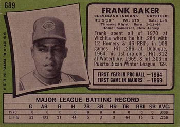 Frank Baker  baseball card collectible - Main Image 2