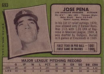 Jose Pena  baseball card collectible - Main Image 2