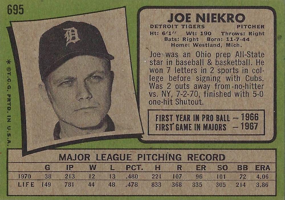 Joe Niekro  baseball card collectible - Main Image 2