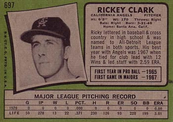 Rickey Clark  baseball card collectible - Main Image 2