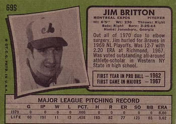 Jim Britton  baseball card collectible - Main Image 2
