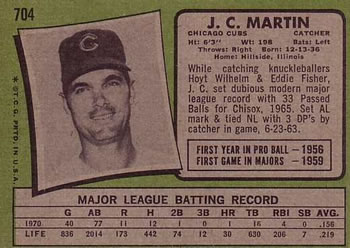 J.C. Martin  baseball card collectible - Main Image 2