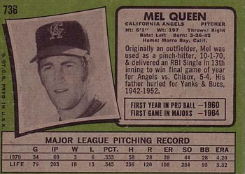 Mel Queen  baseball card collectible - Main Image 2