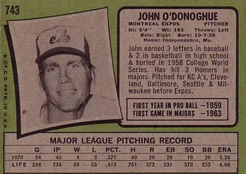 John O’Donoghue  baseball card collectible - Main Image 2