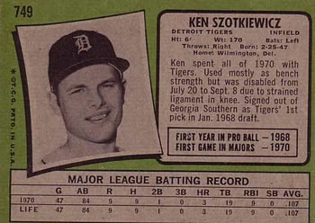 Ken Szotkiewicz  baseball card collectible - Main Image 2