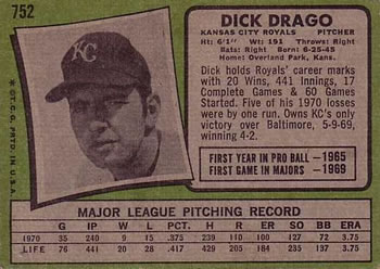 Dick Drago  baseball card collectible - Main Image 2