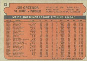 Joe Grzenda  baseball card collectible - Main Image 2