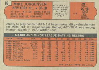 Mike Jorgensen  baseball card collectible - Main Image 2