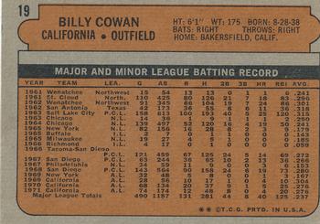 Billy Cowan  baseball card collectible - Main Image 2