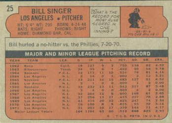 Bill Singer  baseball card collectible - Main Image 2