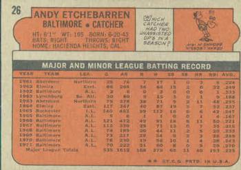Andy Etchebarren  baseball card collectible - Main Image 2
