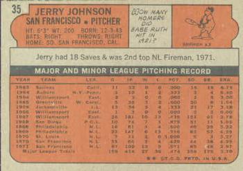 Jerry Johnson  baseball card collectible - Main Image 2