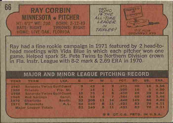 Ray Corbin  baseball card collectible - Main Image 2