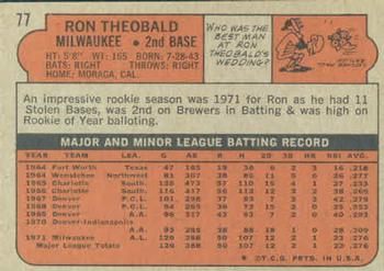 Ron Theobald  baseball card collectible - Main Image 2