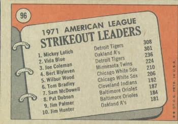 1971 A.L. Strikeout Leaders (Mickey Lolich / Vida Blue / Joe Coleman)  baseball card collectible - Main Image 2
