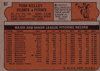 Tom Kelley  baseball card collectible - Main Image 2