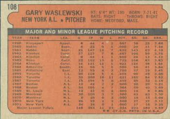 Gary Waslewski  baseball card collectible - Main Image 2