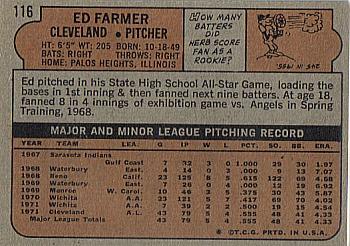 Ed Farmer  baseball card collectible - Main Image 2