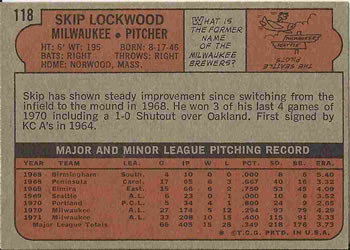 Skip Lockwood  baseball card collectible - Main Image 2